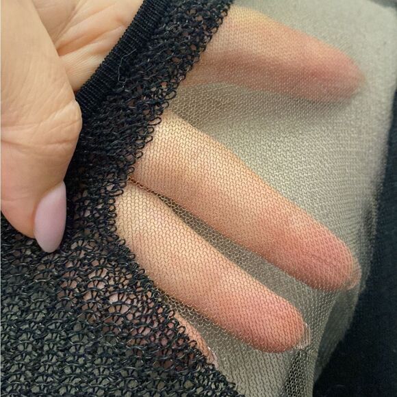 Helmut Lang Sheer Black Long Sleeve Top, L - Picture 2 of 9